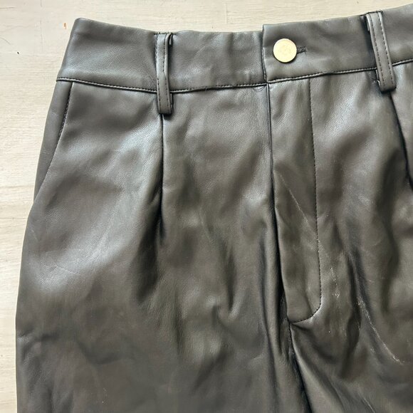 Black Vegan Leather Women's Shorts Size Small High Waist - Picture 3 of 10